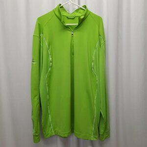 Nike Golf Dri-Fit 1/4 Zip Pullover Men's XL Lime Green Volt Long Sleeve 360207-3